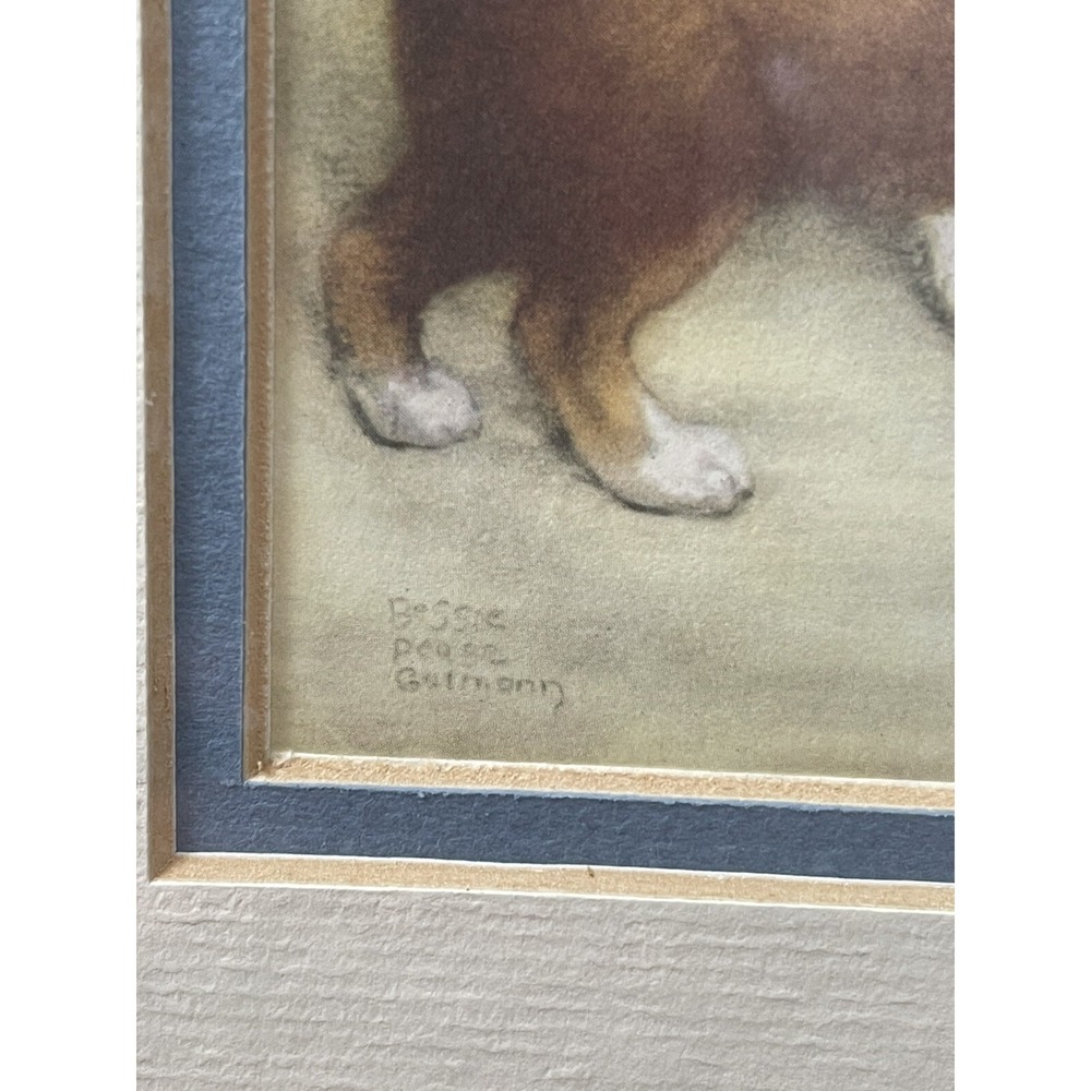 Vintage Collie Pup Print By Bessie Pease Gutmann The Reward Wood &‎ Glass Frame - Picture 3 of 5